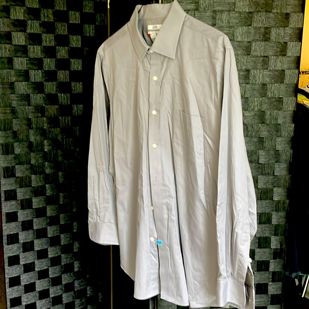 Croft & Barrow Men's 17-1/2 neck 34/35 Button Down Dress Shirt Gray